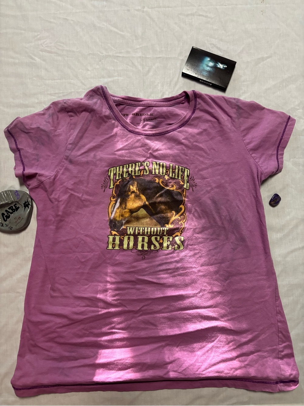Bit & Bridle Short-Sleeve Graphic Tee with Horse Print